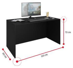 Počítačový herný stôl ONE A2 s LED, 120x72x60, čierna