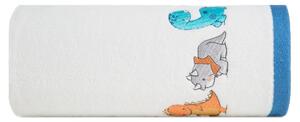 Eurofirany Detská bavlnená osuška BABY42 Zvieratká 50x90 cm biela