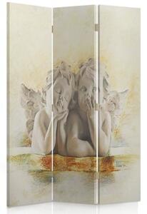 Ozdobný paraván, Dva andělé - 110x170 cm, trojdielny, klasický paraván