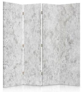 Ozdobný paraván, Světlý beton - 145x170 cm, štvordielny, klasický paraván