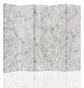 Ozdobný paraván, Světlý beton - 180x170 cm, päťdielny, klasický paraván