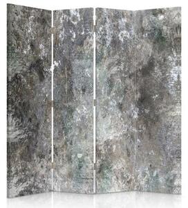 Ozdobný paraván, Betonová stěna - 145x170 cm, štvordielny, klasický paraván