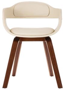 Jedálenská stolička, biela, ohýbané drevo a umelá koža