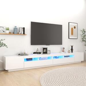 TV skrinka s LED svetlami biela 300x35x40 cm
