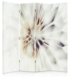 Ozdobný paraván, Srdce bílého květu - 145x170 cm, štvordielny, klasický paraván