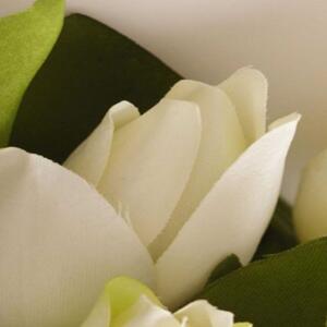 Ozdobný paraván Bílé tulipány květy - 145x170 cm, štvordielny, klasický paraván
