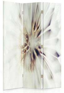 Ozdobný paraván, Srdce bílého květu - 110x170 cm, trojdielny, klasický paraván