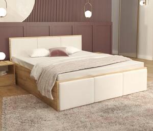 Manželská posteľ PANAMA T 180x200 so zdvíhacím dreveným roštom DUB BÍLÁ