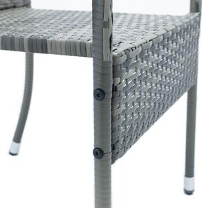 Polyratanové záhradné stoličky Yoro s podrúčkami 4ks set sivá melírovaná