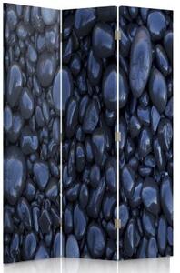 Ozdobný paraván Zen Stones Blue - 110x170 cm, trojdielny, klasický paraván