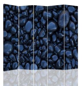 Ozdobný paraván Zen Stones Blue - 180x170 cm, päťdielny, klasický paraván