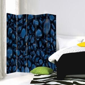 Ozdobný paraván Zen Stones Blue - 180x170 cm, päťdielny, klasický paraván