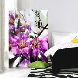 Ozdobný paraván, Magnetické květiny - 145x170 cm, štvordielny, klasický paraván