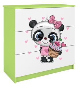 Kocot kids Detská komoda BABYDREAMS Panda zelená