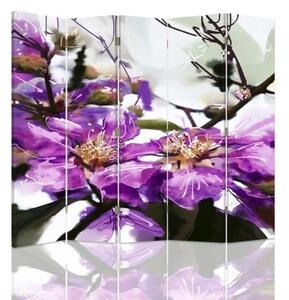 Ozdobný paraván, Magnetické květiny - 180x170 cm, päťdielny, klasický paraván