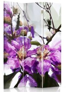 Ozdobný paraván, Magnetické květiny - 110x170 cm, trojdielny, klasický paraván