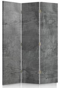 Ozdobný paraván, Šedé dřevo - 110x170 cm, trojdielny, klasický paraván