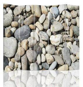 Ozdobný paraván, Kameny na pláži - 180x170 cm, päťdielny, klasický paraván
