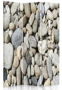 Ozdobný paraván, Kameny na pláži - 110x170 cm, trojdielny, klasický paraván