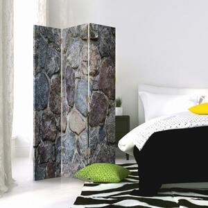 Ozdobný paraván, Kamenná zeď - 110x170 cm, trojdielny, klasický paraván