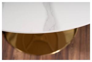 Jedálenský stôl ISPIRU biely mramor/zlatá
