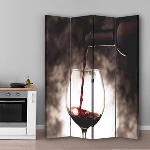Ozdobný paraván Lampa na víno - 145x170 cm, štvordielny, klasický paraván