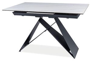 Jedálenský stôl WISTAN 1 biely mramor/čierna