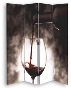 Ozdobný paraván Lampa na víno - 145x170 cm, štvordielny, klasický paraván