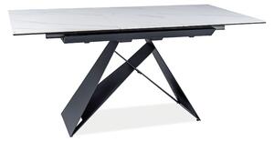 Jedálenský stôl WISTAN 1 biely mramor/čierna