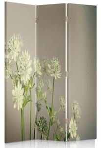 Ozdobný paraván Polní květiny rostliny - 110x170 cm, trojdielny, klasický paraván
