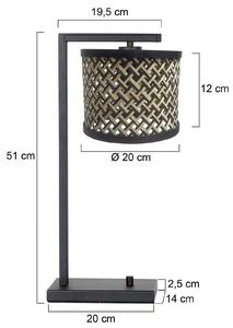 Stolná lampa Stang 3715ZW, čierna/prírodná