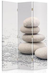 Ozdobný paraván, Klid kamenů - 110x170 cm, trojdielny, klasický paraván