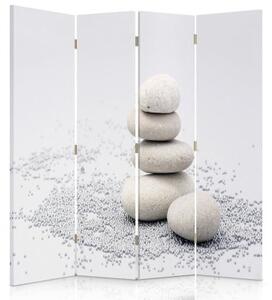 Ozdobný paraván, Klid kamenů - 145x170 cm, štvordielny, klasický paraván