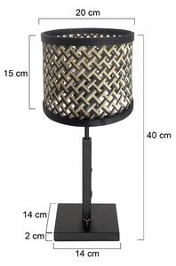 Stolná lampa Stang 3707ZW, čierna/prírodná