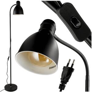 BERGE LED stojacia lampa Nicozja 1xE27 140cm čierna