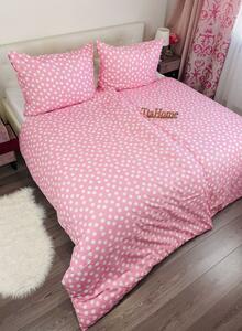 Obliečky bavlnené Dots ružové TiaHome - Detský set 130x90cm + 65x45cm