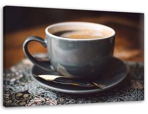 Obraz na plátně, Hrnek na kávu Cappuccino - 100x70 cm
