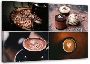 Obraz na plátně, Sada kávy a sladkostí - 100x70 cm