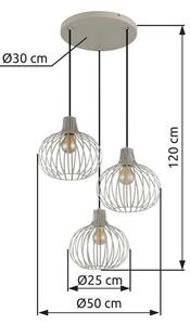 Závesné svietidlo 3x E27 piesková IP20 GLOBO lighting MATEO 33379319