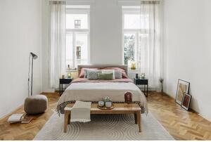 Béžová dvojlôžková posteľ s roštom a úložným priestorom Meise Möbel Lotte, 180 x 200 cm
