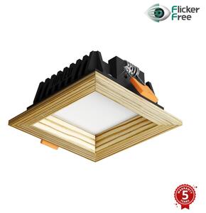 APLED - LED Podhľadové SQUARE WOODLINE LED/3W/230V 4000K 9x9 cm borovica masív