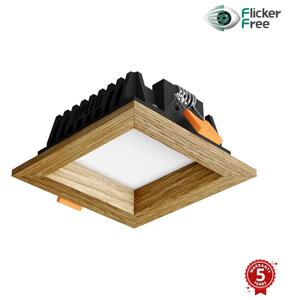 APLED - LED Podhľadové SQUARE WOODLINE LED/3W/230V 3000K 9x9 cm dub masív