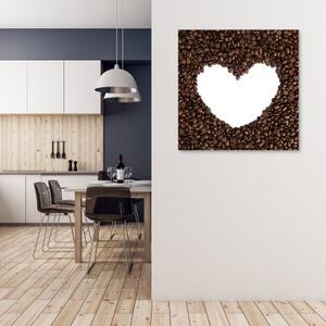 Obraz na plátně, Kávová srdce - 30x30 cm