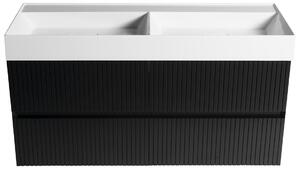 Sapho FILENA dvojumývadlová skrinka 118x51, 5x43cm, čierna mat strip