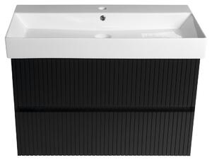 Sapho, FILENA umývadlová skrinka 82x51,5x43cm, čierna matná strip, FID1285BS