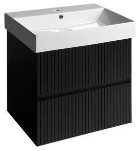 Sapho, FILENA umývadlová skrinka 57x51,5x43cm, čierna matná strip, FID1260BS