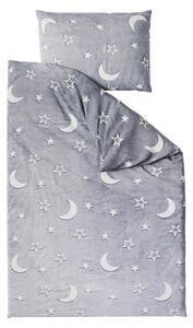 Svietiace obliečky mikroplyš BIG MOON sivé Rozmer obliečky: 70 x 90 cm | 140 x 200 cm