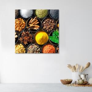 Obraz na plátně, Kuchyňské koření - 30x30 cm