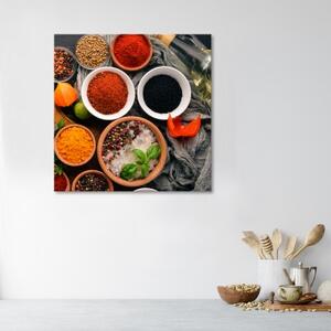 Obraz na plátně, Aromatické koření pro kuchyň - 30x30 cm