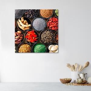 Obraz na plátně, Koření jídla a kuchyně - 30x30 cm